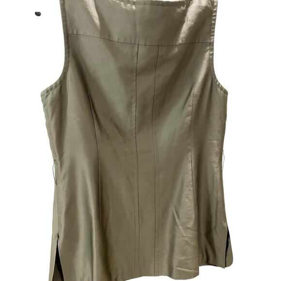 Maxazria Collection Olive Sleeveless Silk Top - Size 12 (EUC) - Picture 2 of 5